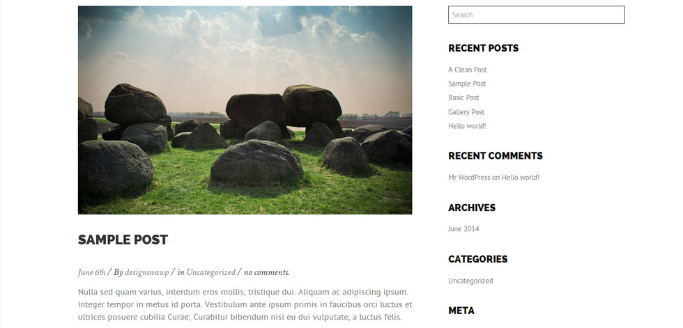 Blog post page