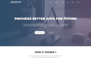 Aonomy – Premium Responsive App Landing Page HTML5 Template