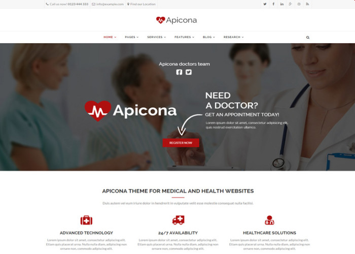 Apicona – Premium Responsive Health & Medical WordPress Theme