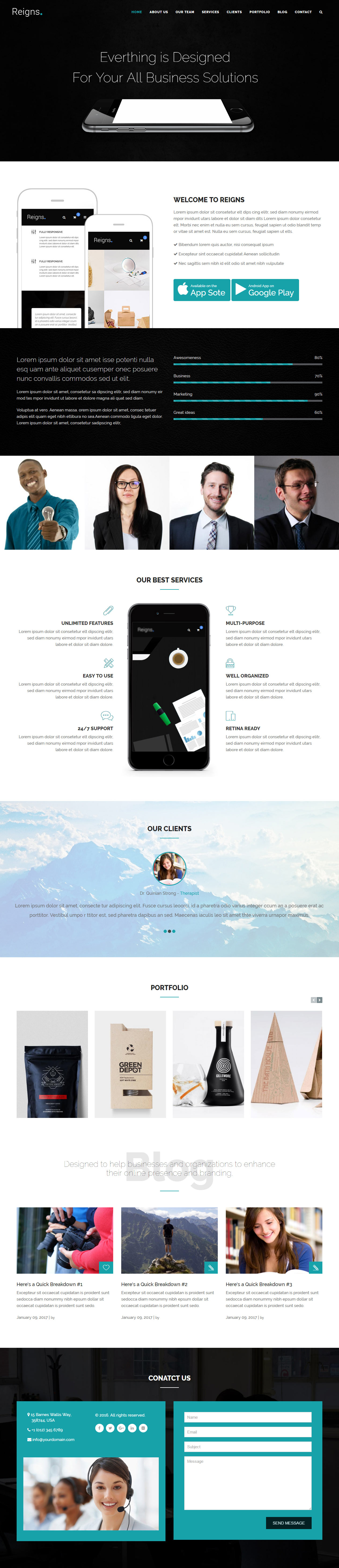 Reigns Drupal Landing Page Themes