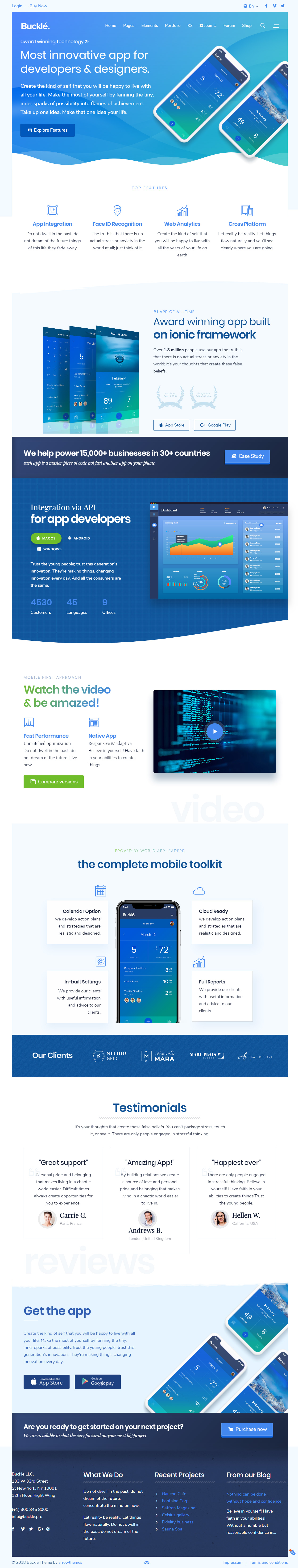 Buckle Joomla App Templates