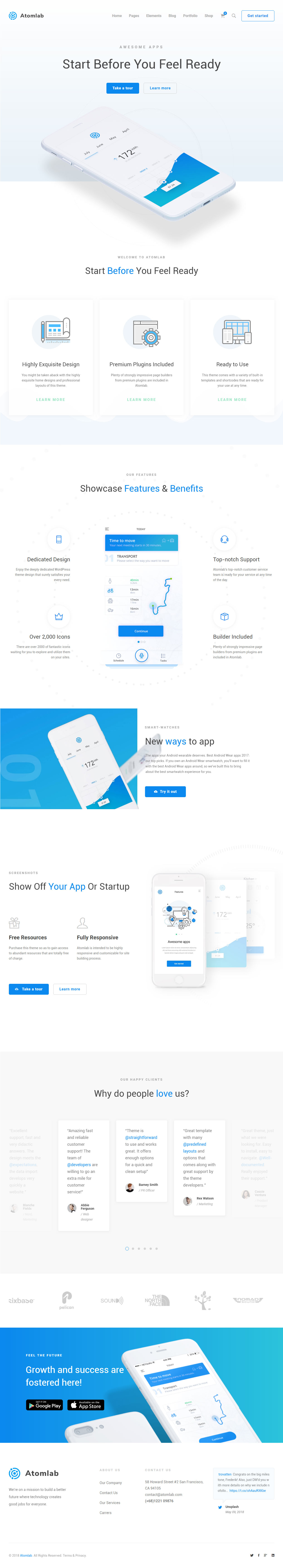 Atomlab App Showcase WordPress Themes