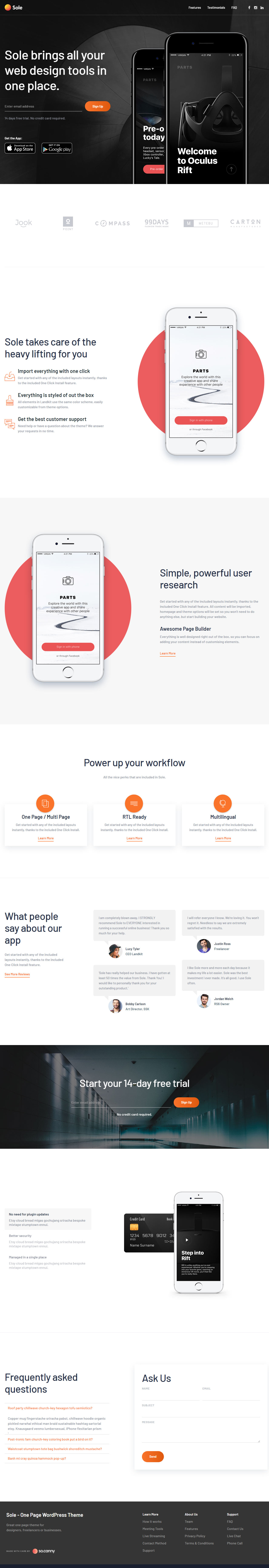Sole App Showcase WordPress Themes