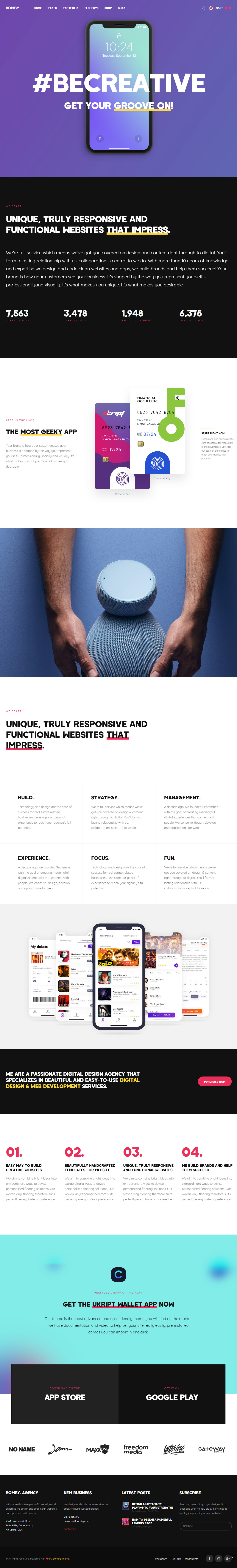 Bomby App Showcase WordPress Themes