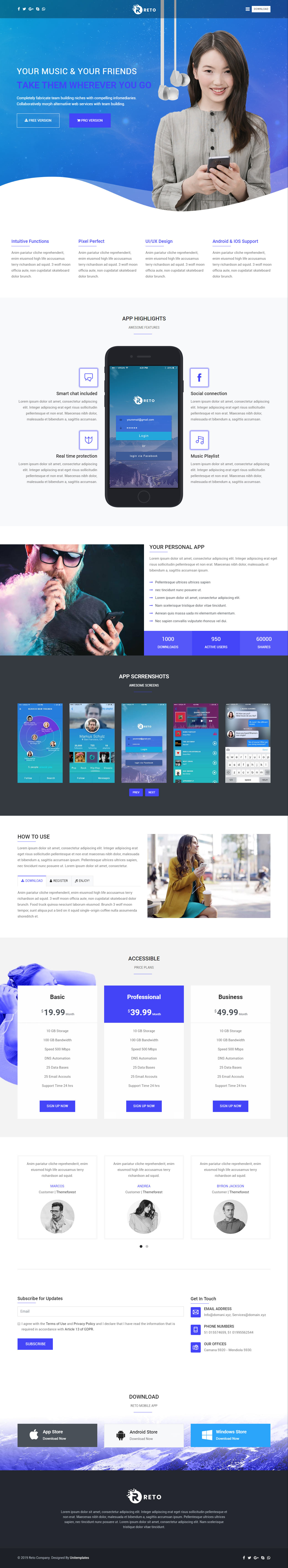 Reto Joomla App Template
