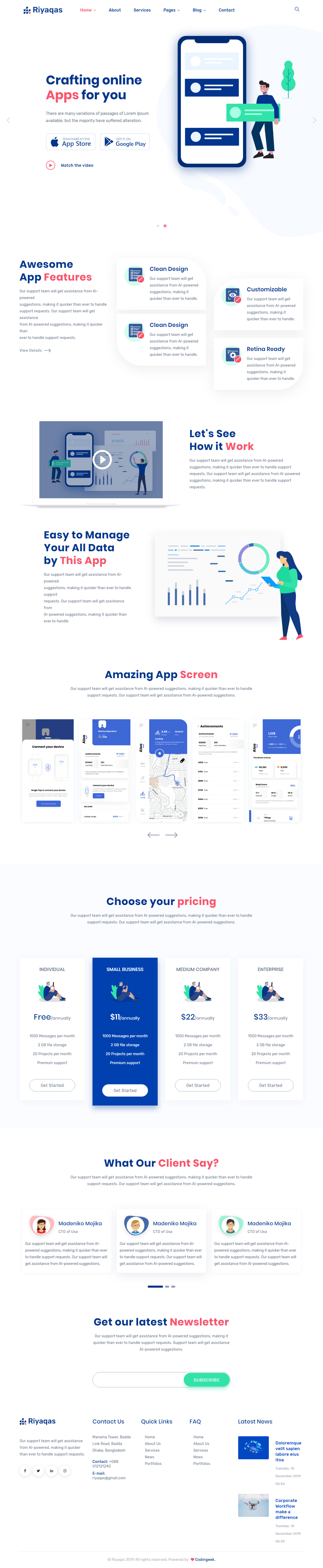 Riyaqas Joomla App Template