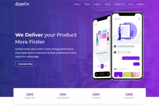 AppCo – Premium Responsive React App Landing Page HTML5 Template