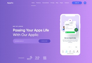 Applic – Premium Responsive App Landing WordPress Theme