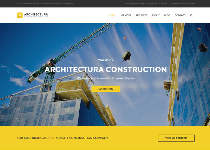 Architectura – Premium Responsive Construction & Building WordPress Theme