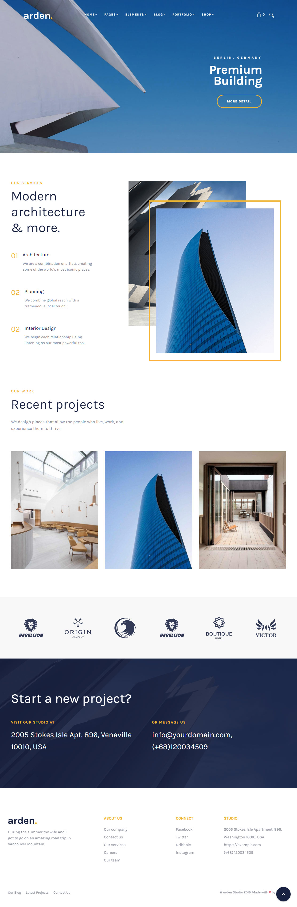 Arden Architect Website Templates