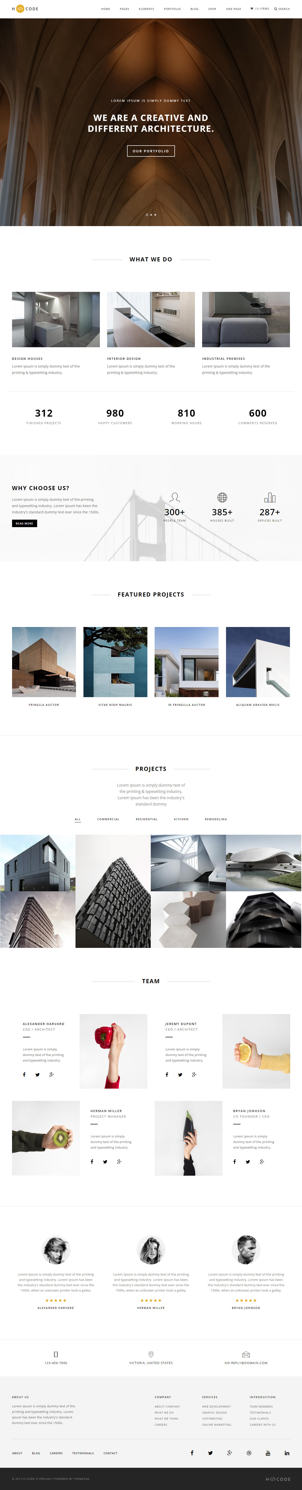 H-Code Architect Website Template