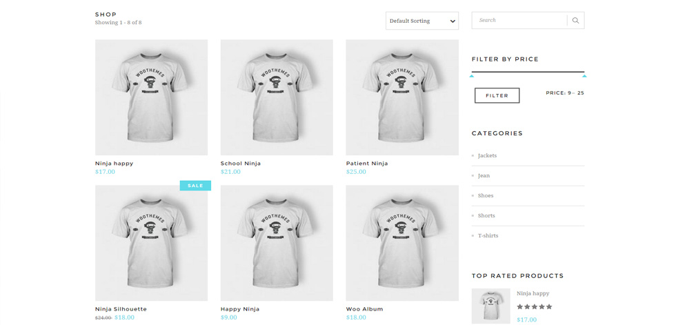 Shop page