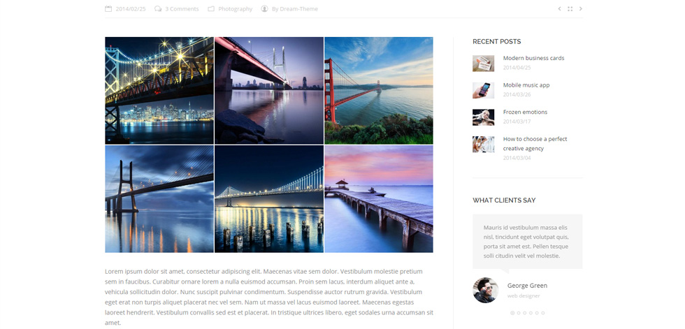 Blog post page