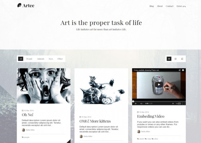 Artee – Premium Responsive Portfolio Ghost Theme