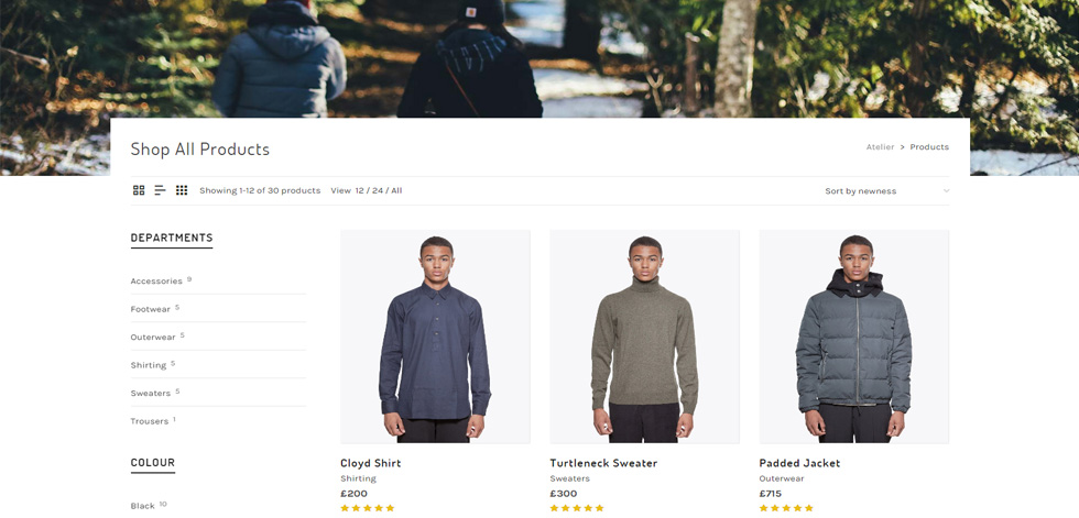 Products page