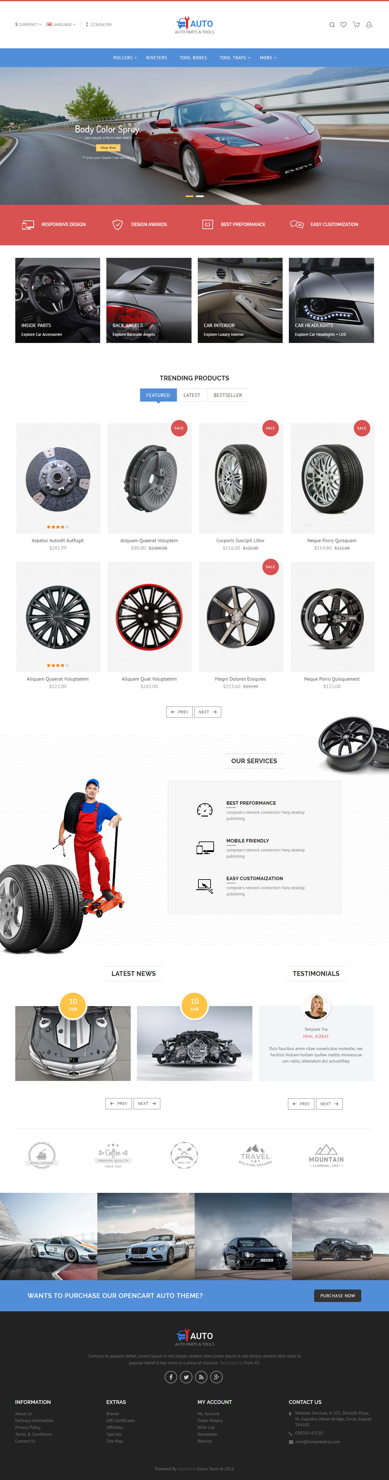 Modern Auto Store Opencart Template