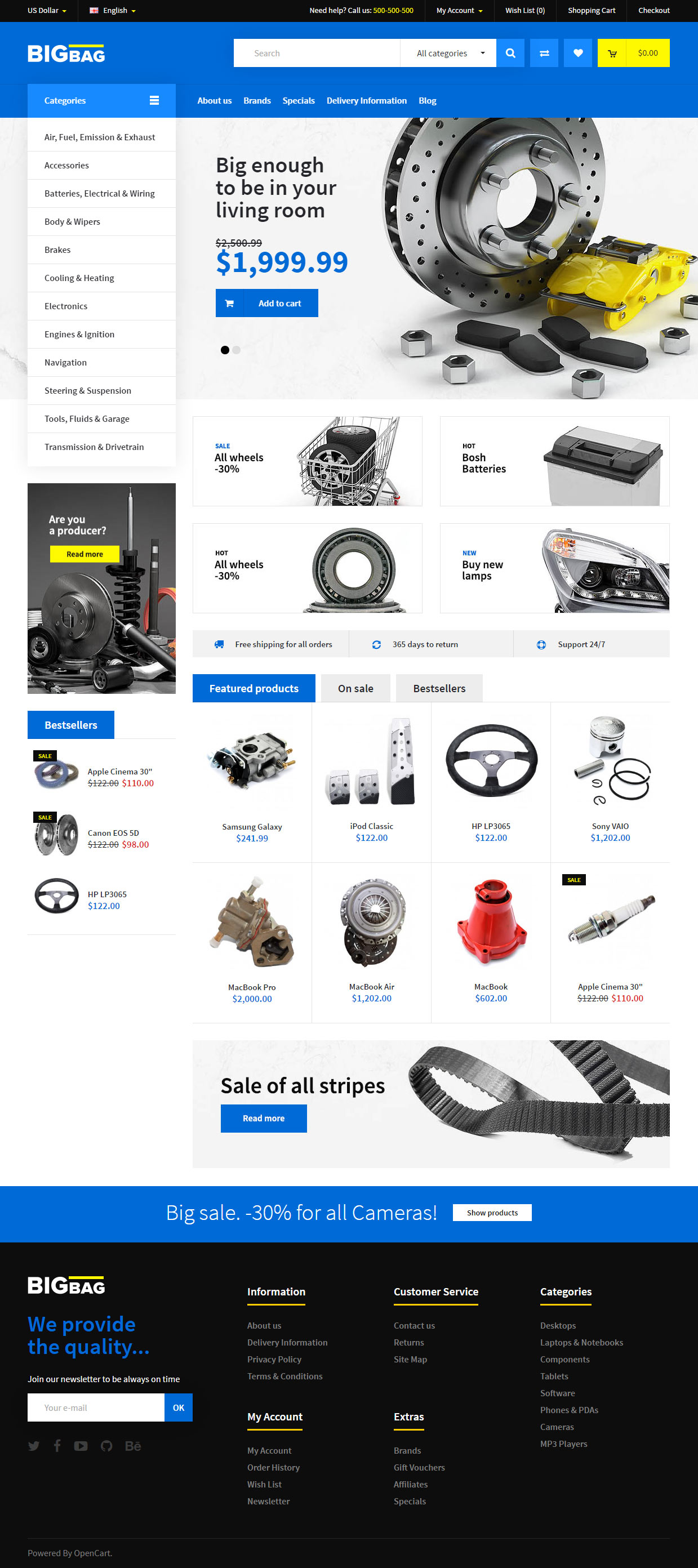 BigBag Auto Store Opencart Template