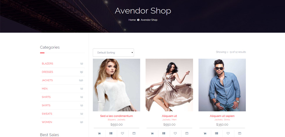 Shop page