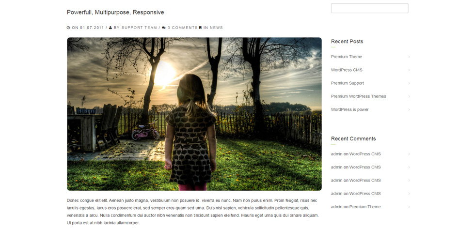 Blog post page