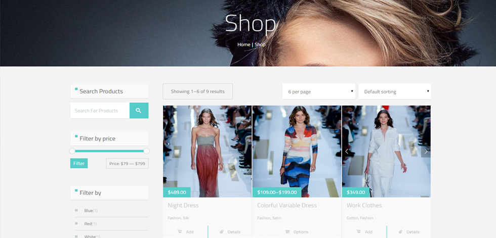 Shop page