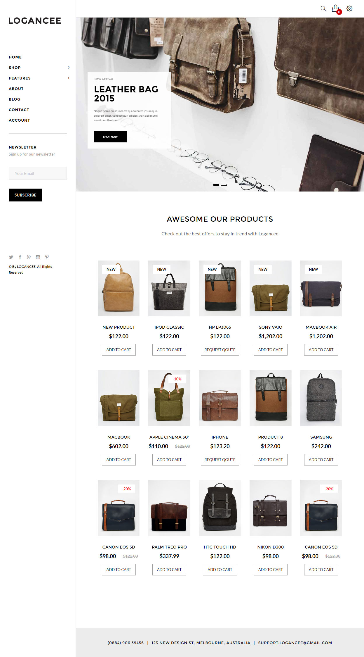 Logancee Opencart Bags Theme