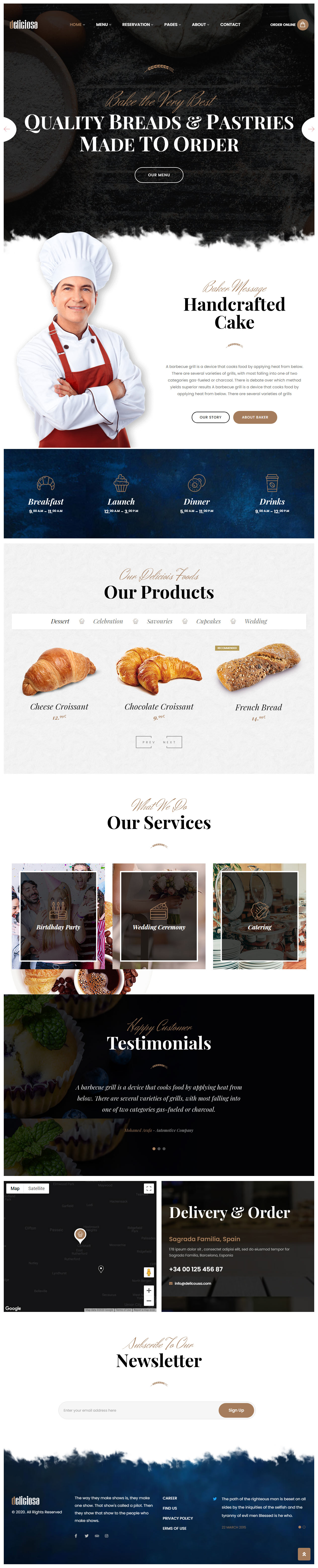 Delicious Bakery Website Templates