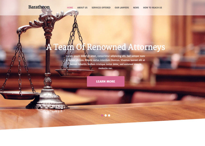 Baratheon – Premium Responsive One Page Law Firm HTML5 Template