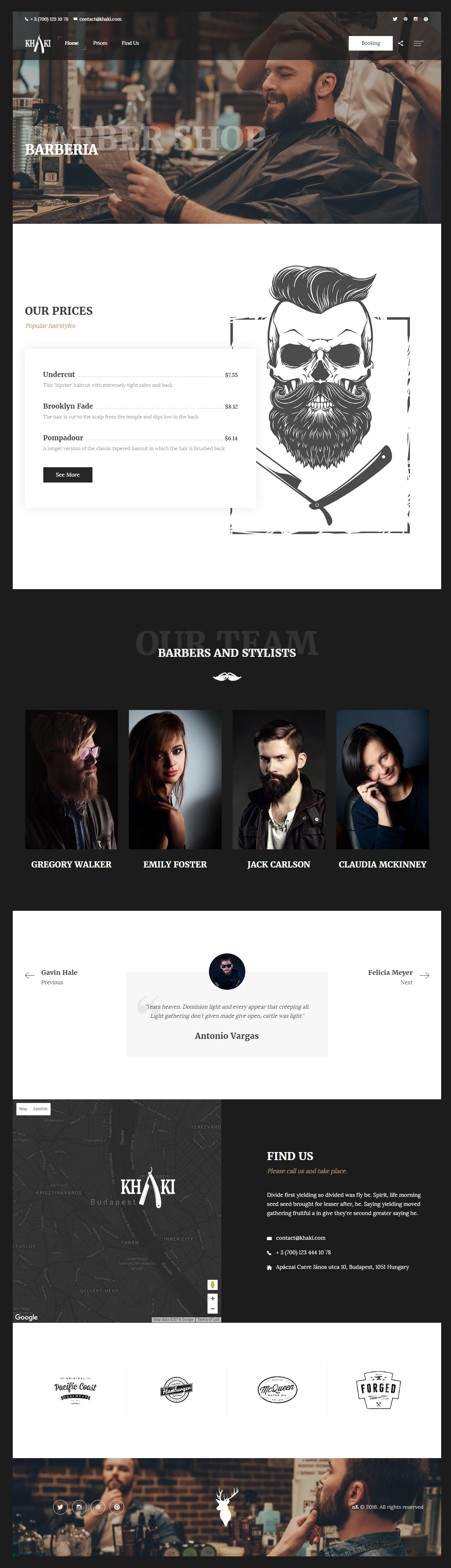 Khaki Barber HTML Template
