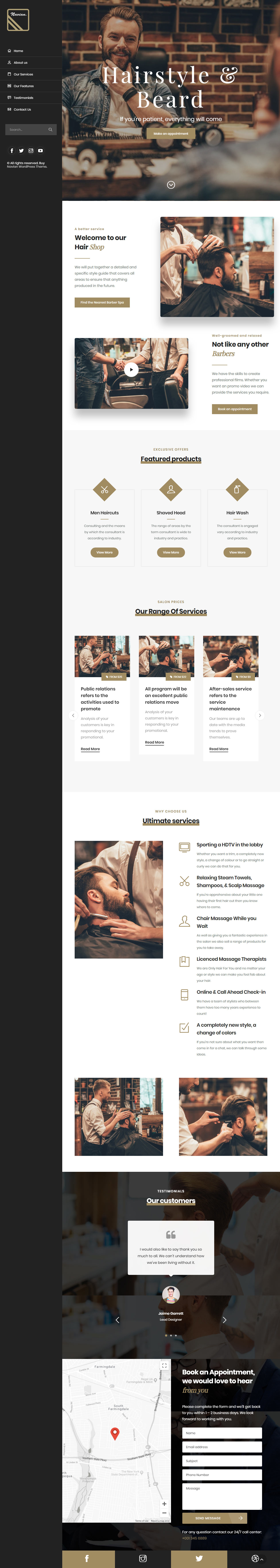 Navian WordPress Barbershop Theme