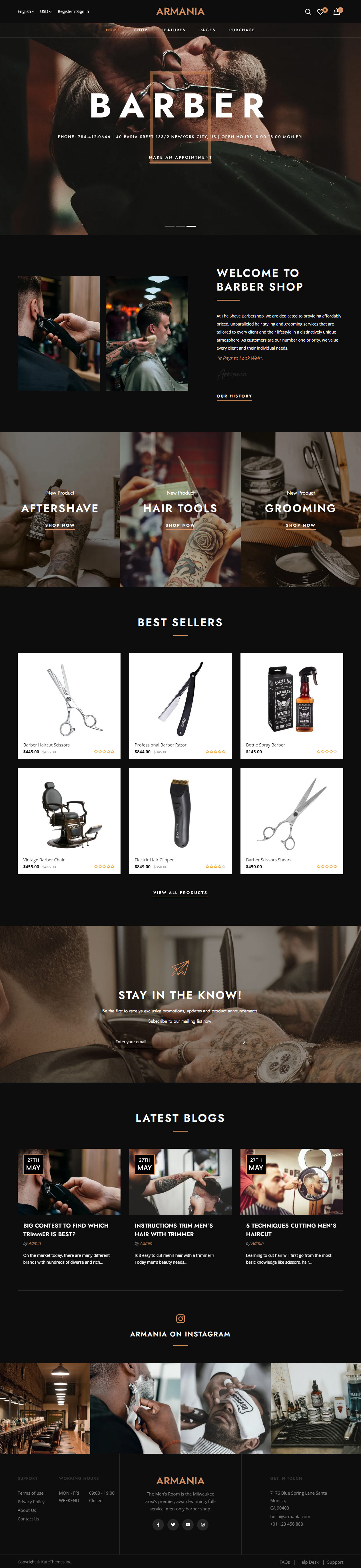 Armania WordPress Barbershop Theme