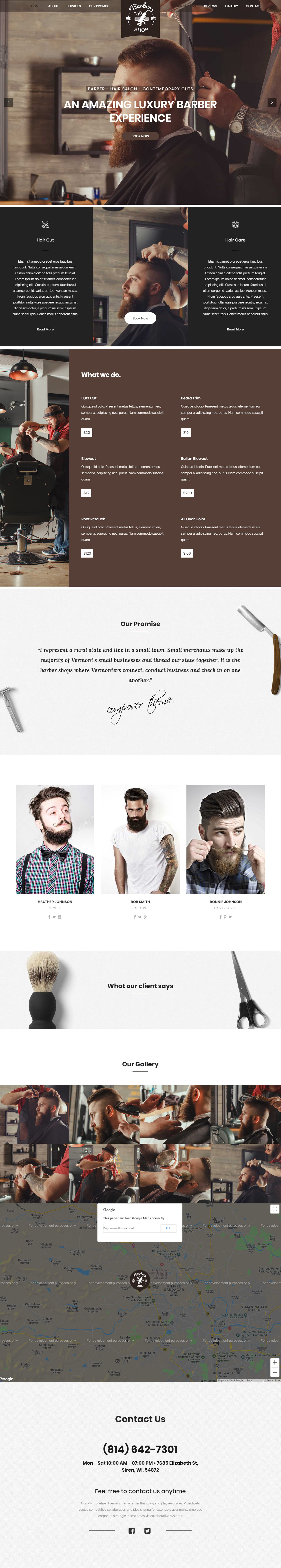 Composer WordPress Barbershop Theme