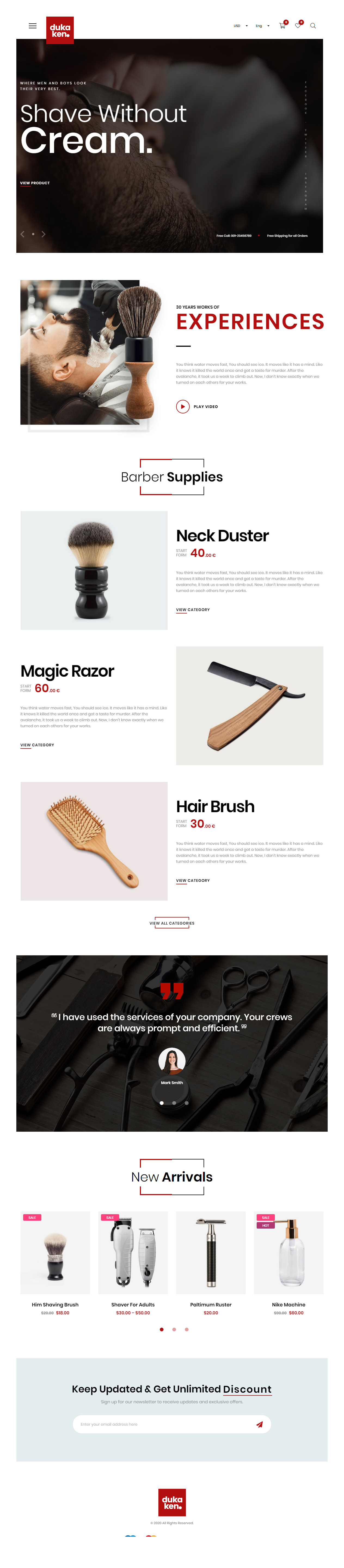 Dukaken WordPress Barbershop Theme