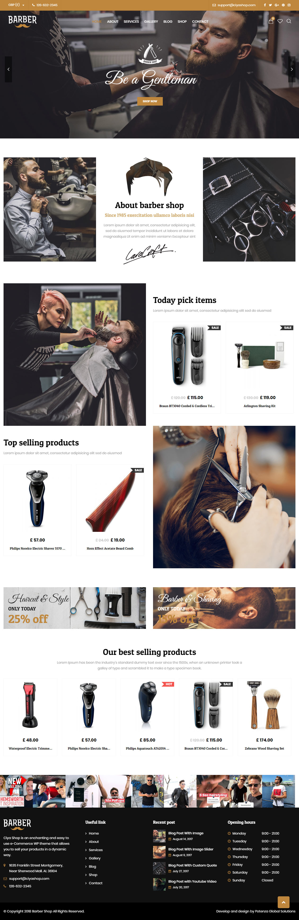 CiyaShop WordPress Barbershop Theme