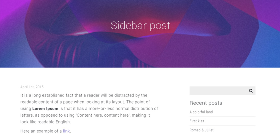 Blog post page