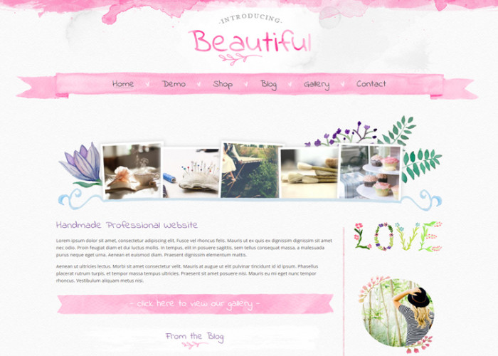 Beautiful Watercolor – Premium Responsive Hand Painted Creative WordPress Theme