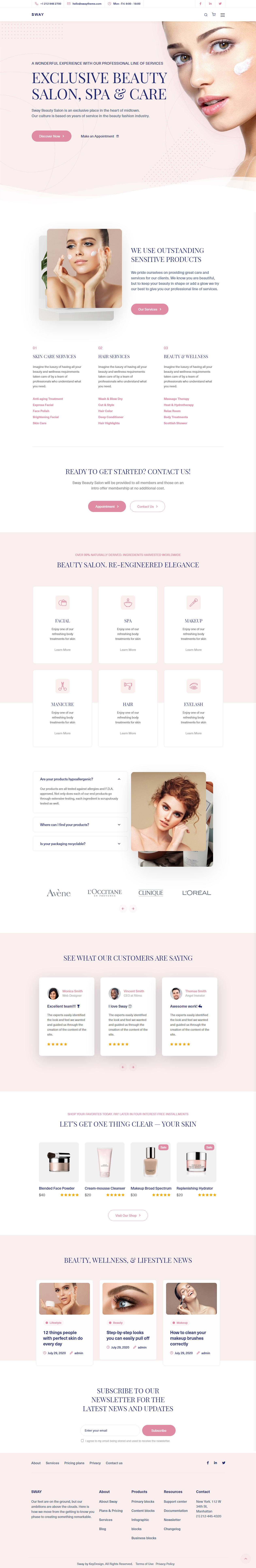 Sway WordPress Spa and Beauty Salon Theme