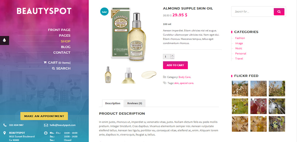 Shop page
