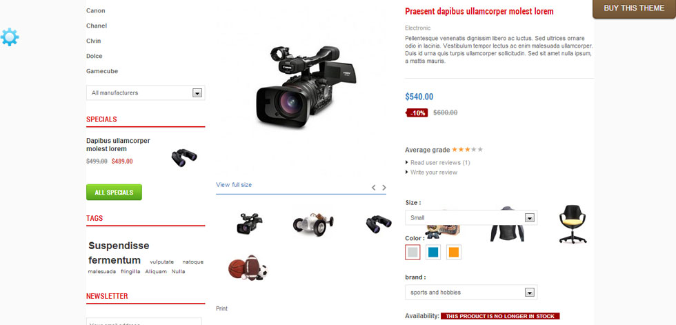 One product page