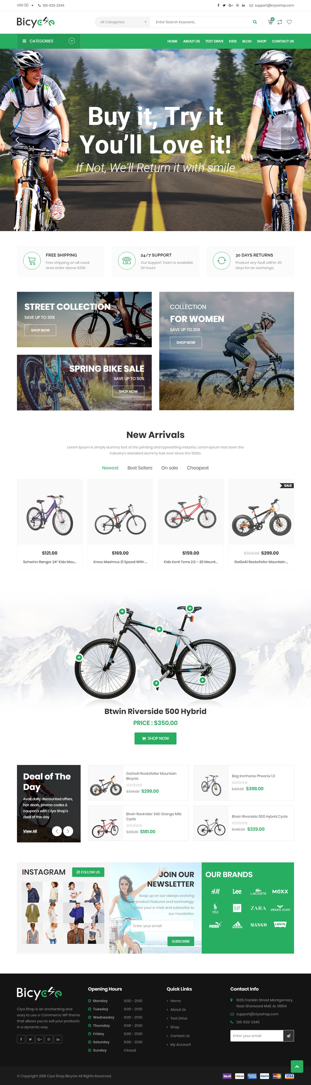 CiyaShop WordPress Bicycle Theme