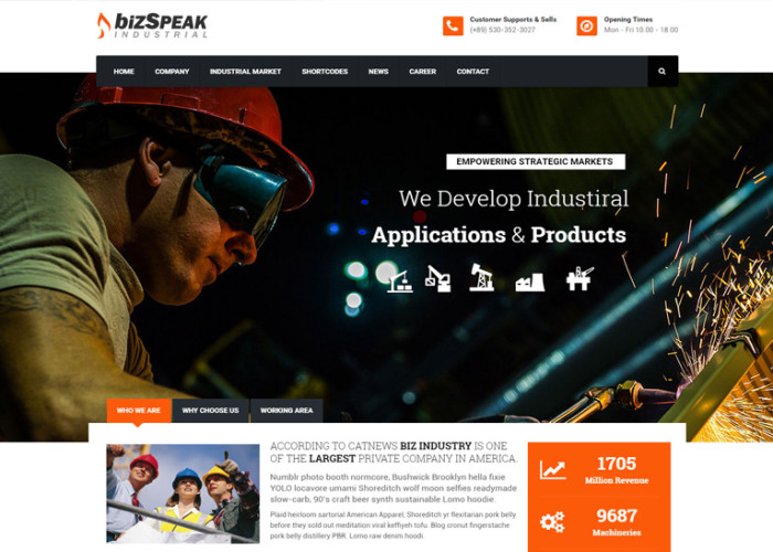 BizSpeak – Premium Responsive Industrial WordPress Theme