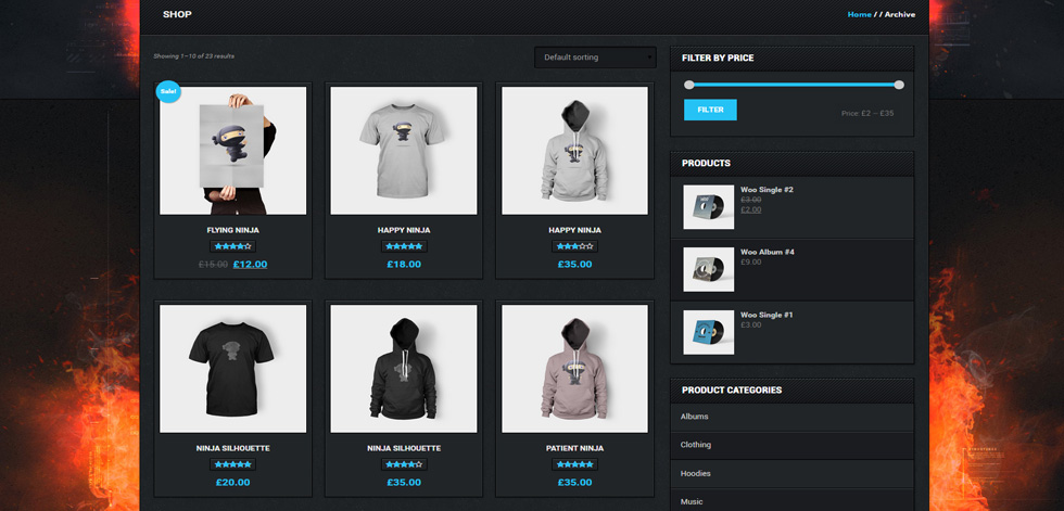 Shop page