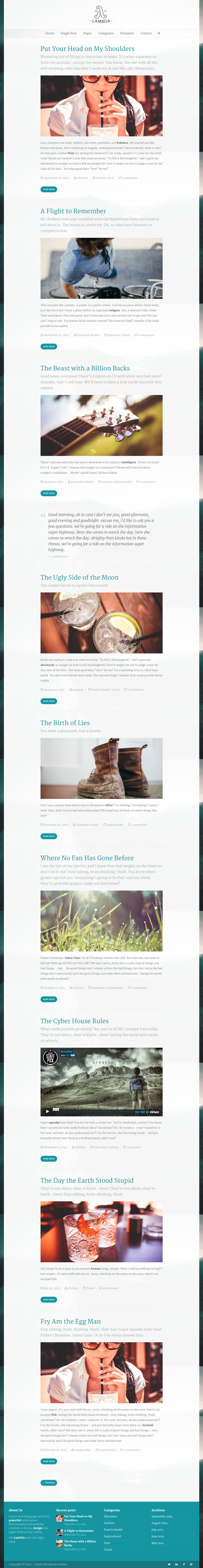 Lambda HTML Blog Templates