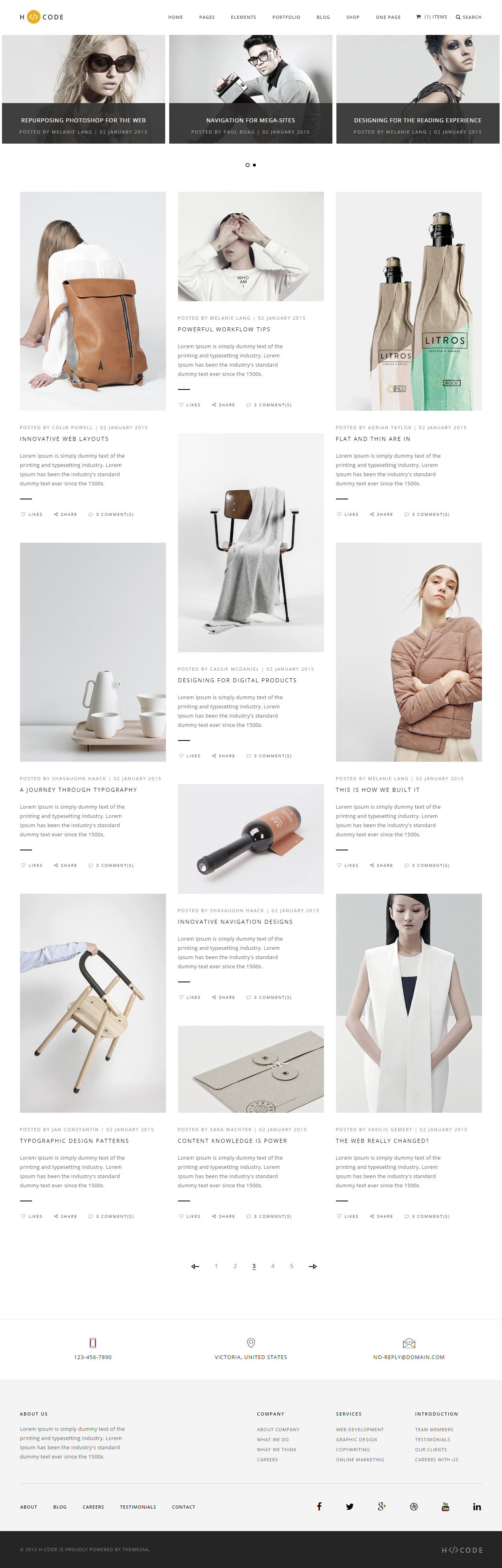 H-Code HTML Blog Templates