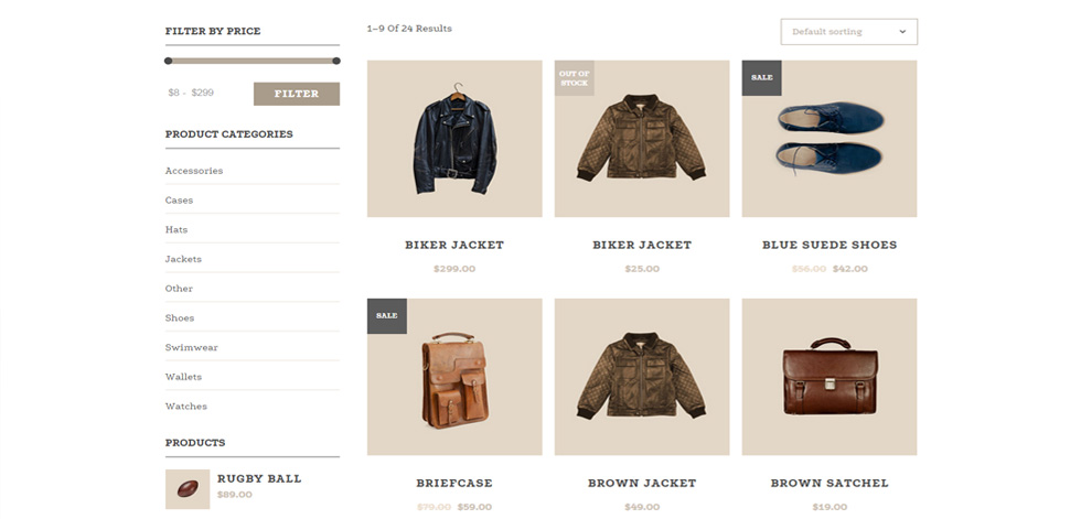 Shop page