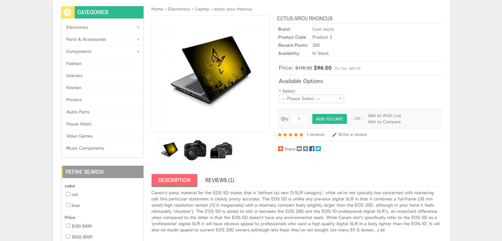 Product page