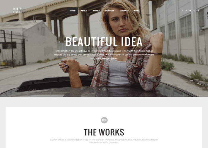 Brehoh – Premium Responsive One Page Portfolio WordPress Theme