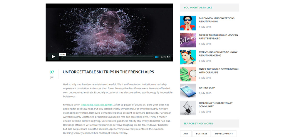 Blog post page