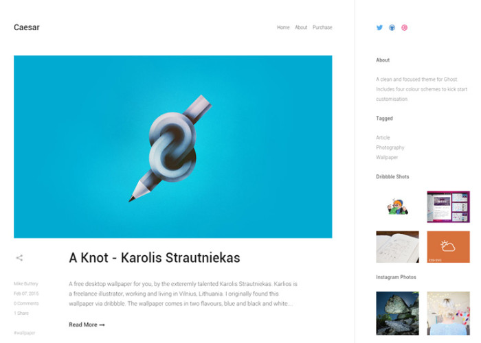 Caesar – Premium Responsive Clean and Focused Ghost Theme