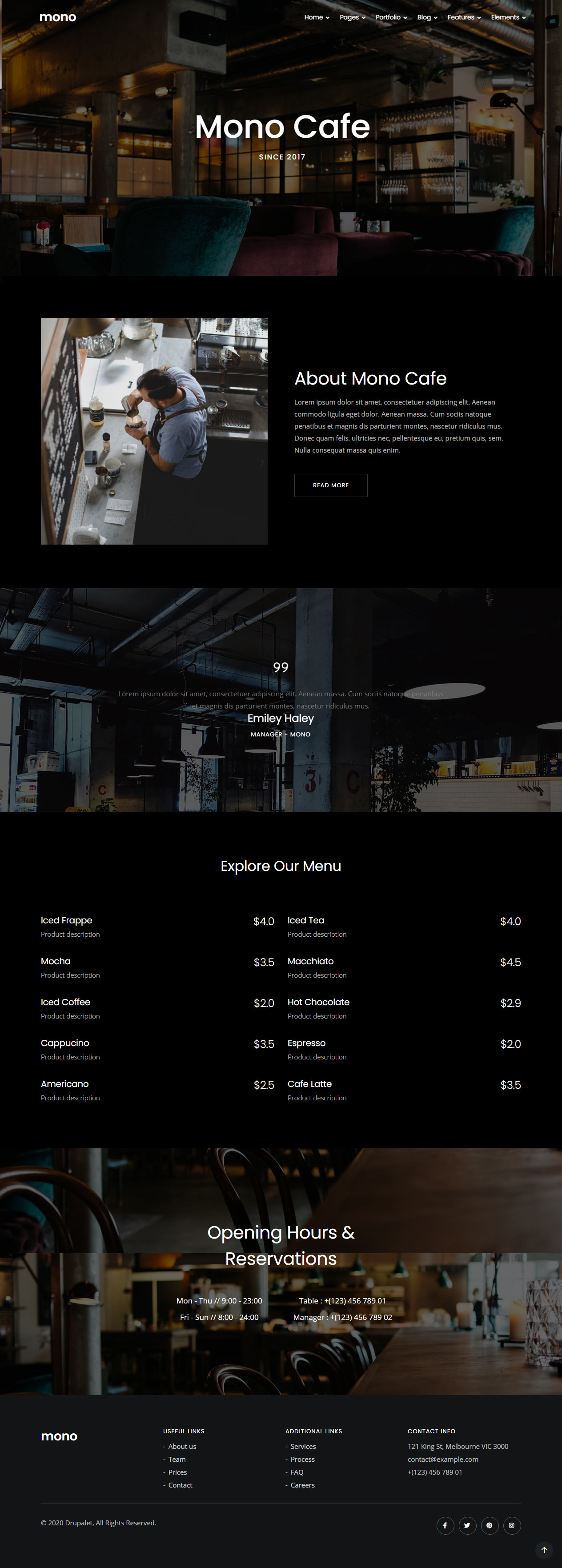 Mono Drupal Cafe and Bar Themes