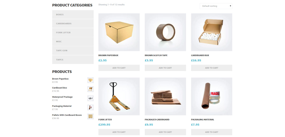 Shop page